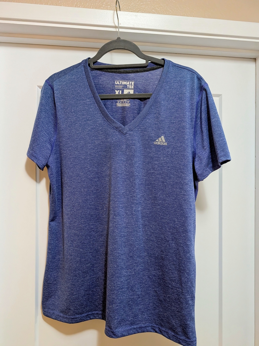 Women's Adidas Heather Purple V-Neck Ultimate Tee